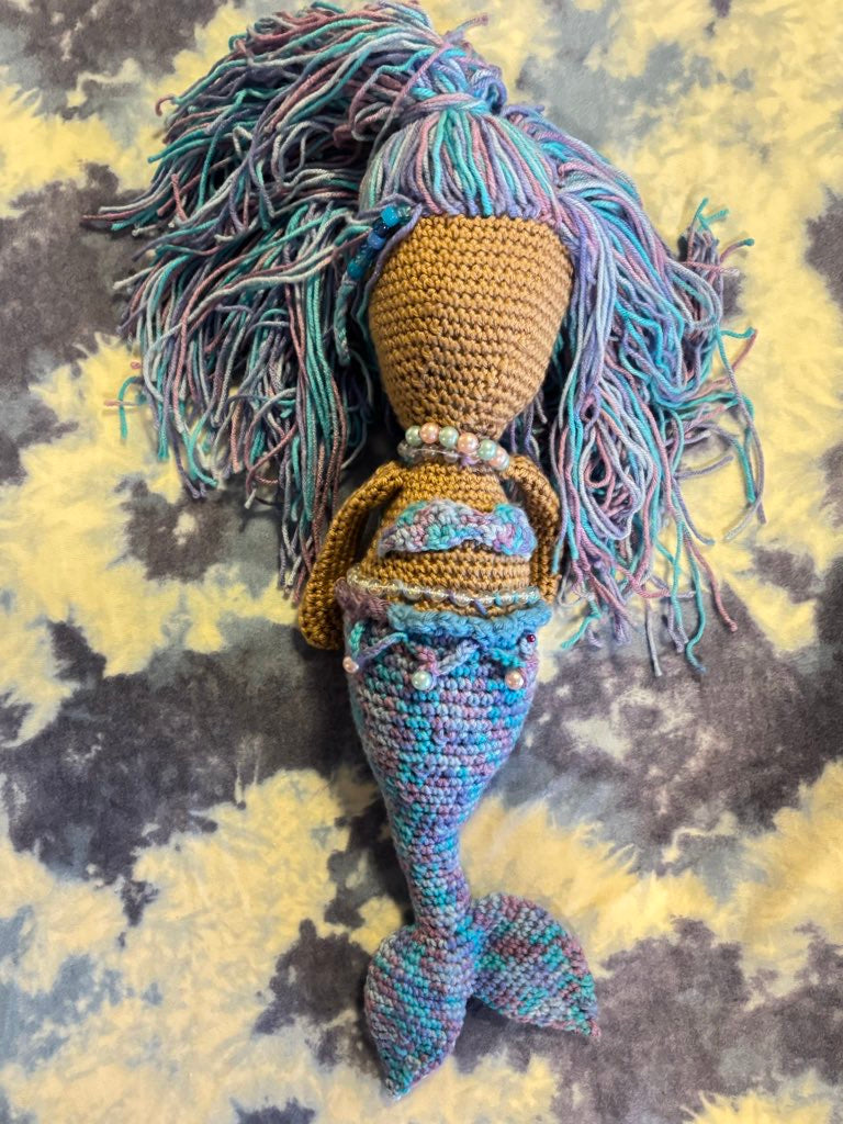 Jumbo Crochet Mermaid -Blue/Multi